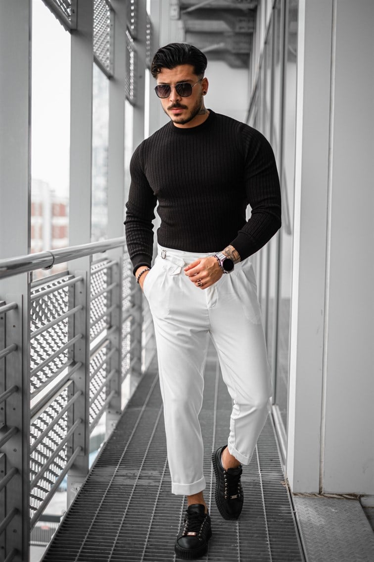 Slim Fit Triko Basıc Kazak