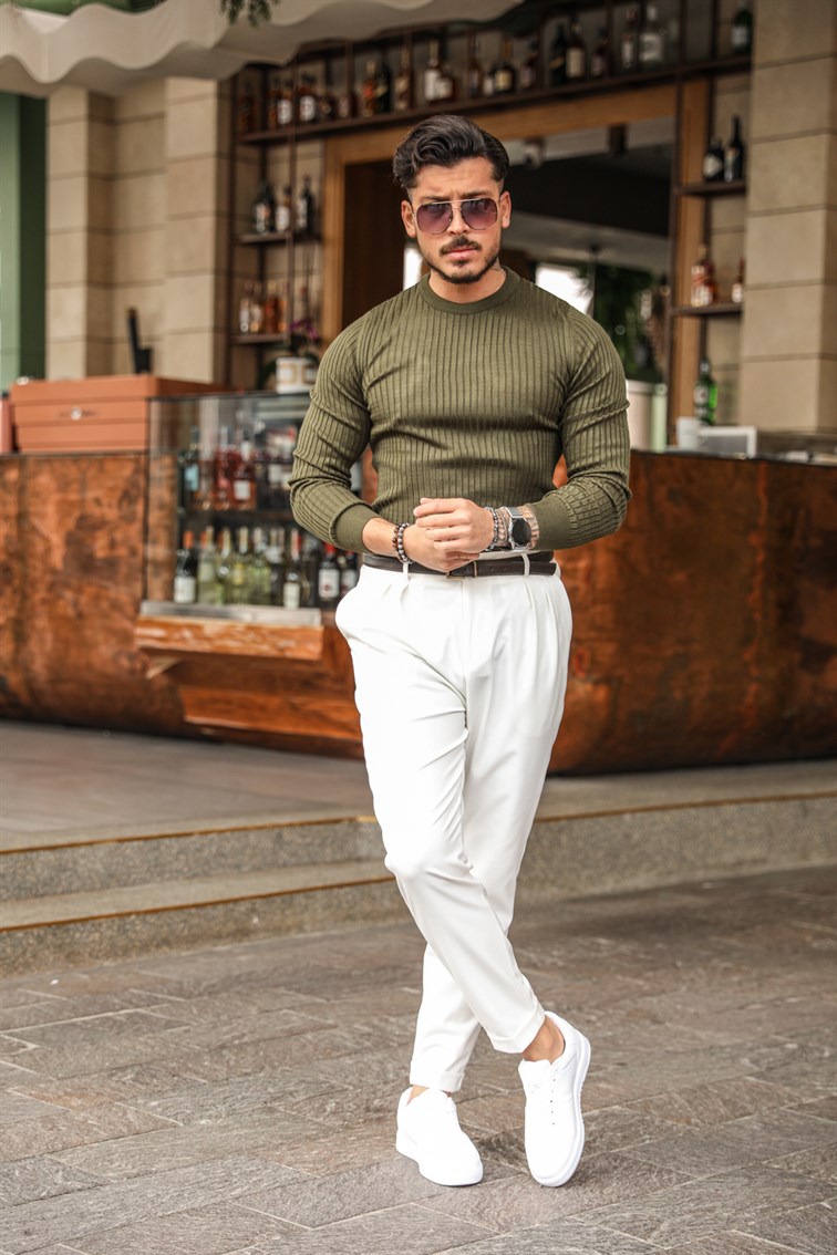 Slim Fit Triko Basıc Kazak