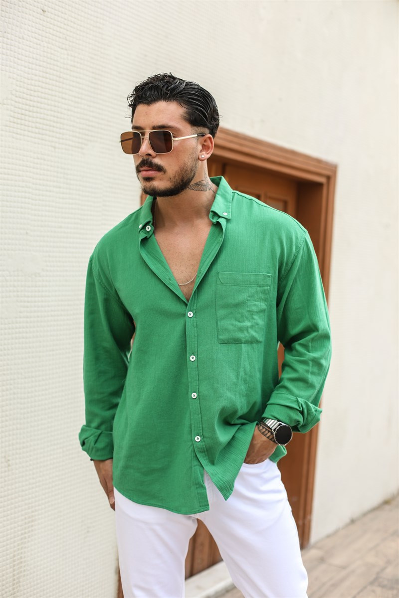 Tek Cepli Uzun Kollu Oversize Gömlek