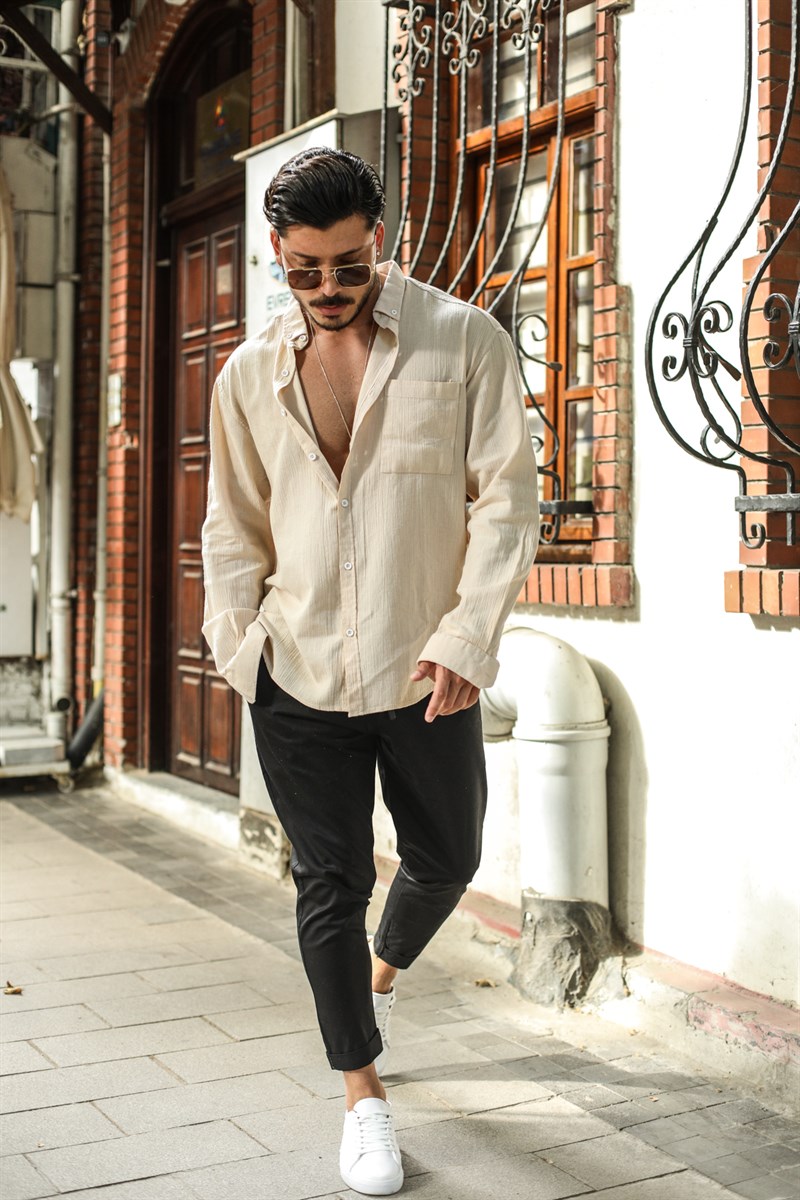 Tek Cepli Uzun Kollu Oversize Gömlek