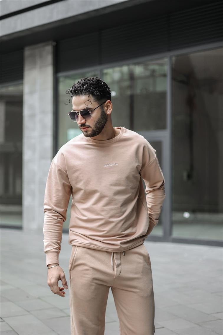UNSUBSCRİBE Baskılı Oversize Sweatshirt Camel