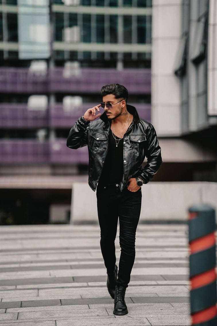 Vintage Fit Deri Ceket