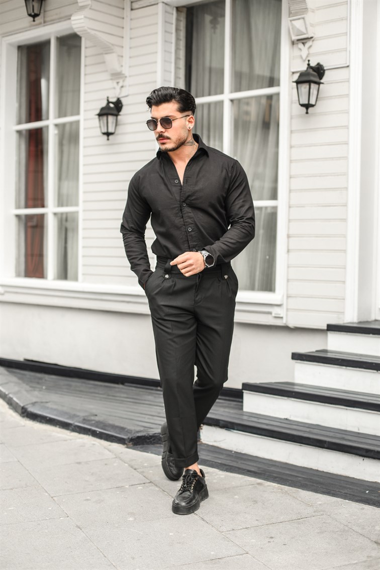 Yaka Detay Pamuklu Gömlek