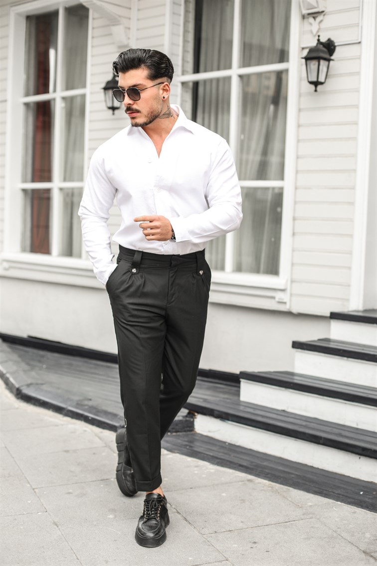 Yaka Detay Pamuklu Gömlek