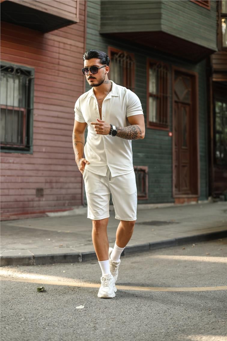 Yakalı Basic Kısa Kollu Gömlek Beyaz