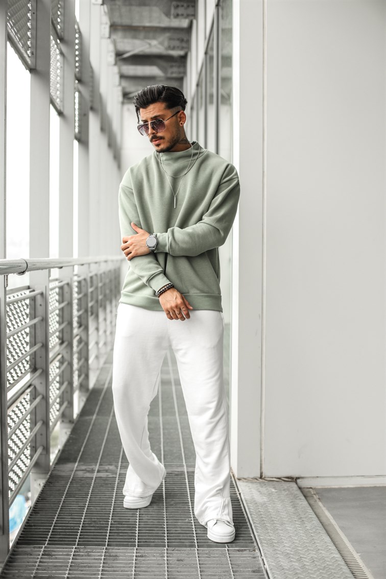 Yarım Dik Yaka Oversize Sweatshirt