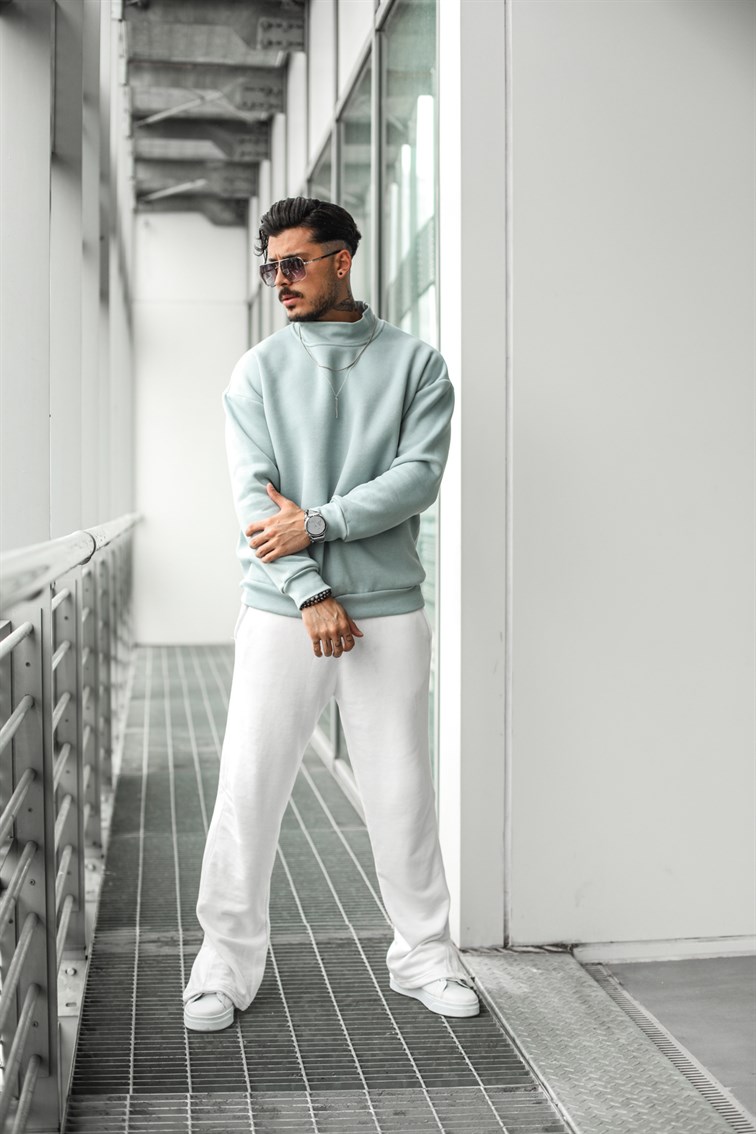 Yarım Dik Yaka Oversize Sweatshirt