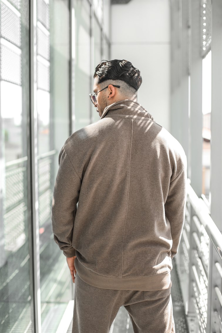 Yarım Fermuarlı Pamuklu Oversize Sweatshirt