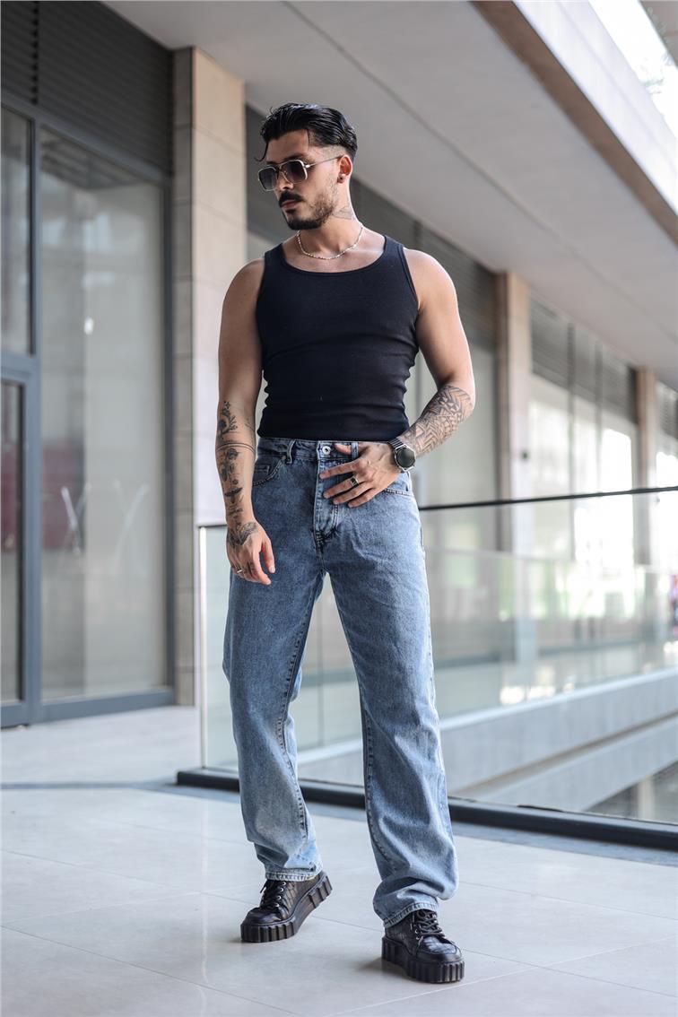 Yıkamalı Baggy Jean Yıkamalı Açık Mavi