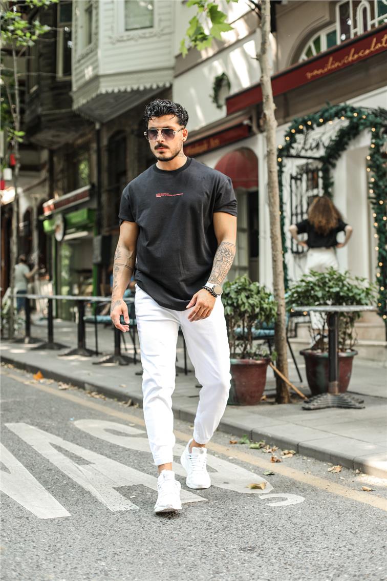 Yıkamalı Basic Jogger Jean Beyaz
