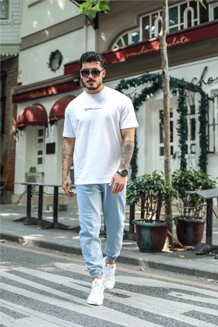 Yıkamalı Basic Jogger Jean Mavi