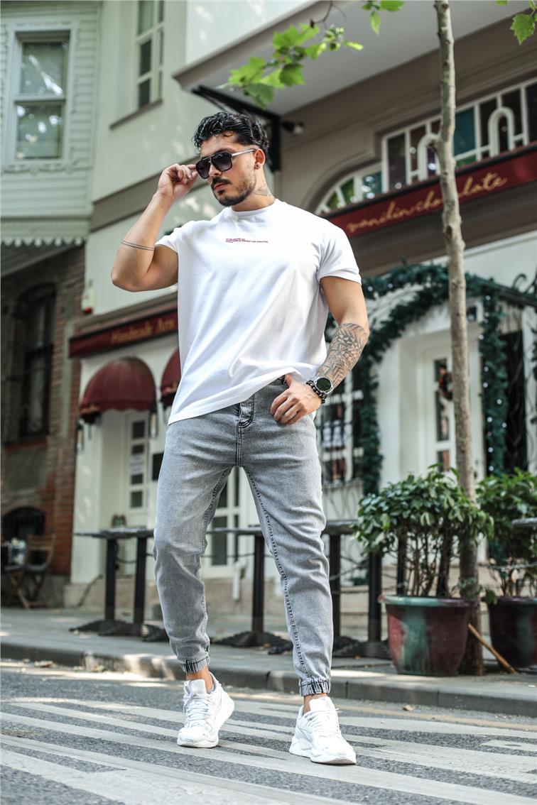 Yıkamalı Basic Jogger Jean Yıkamalı Gri