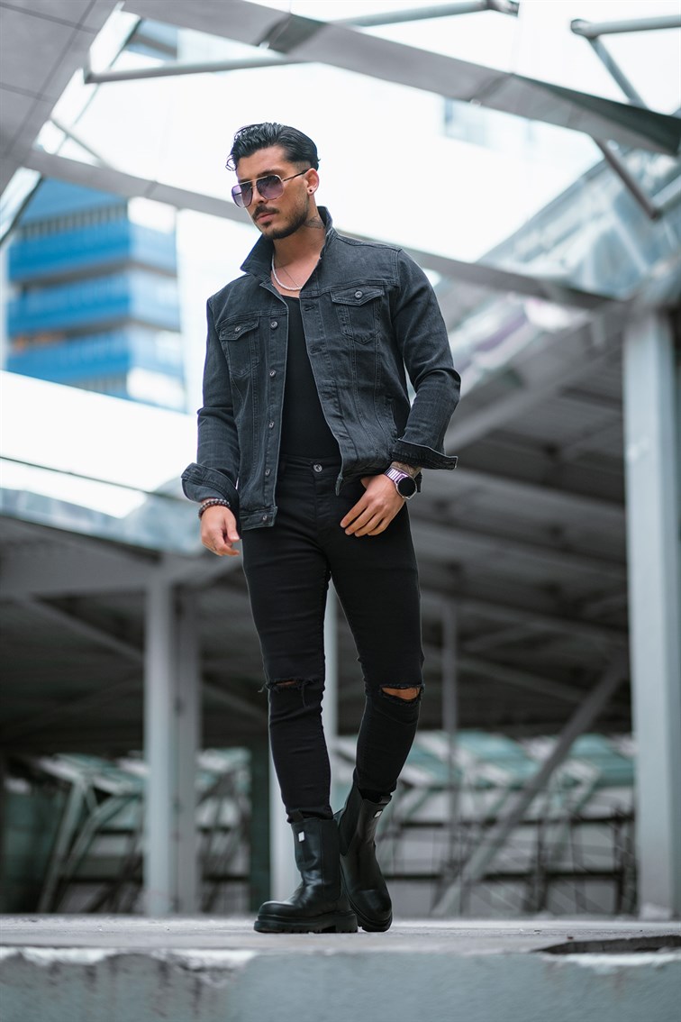 Yıkamalı Kot Ceket