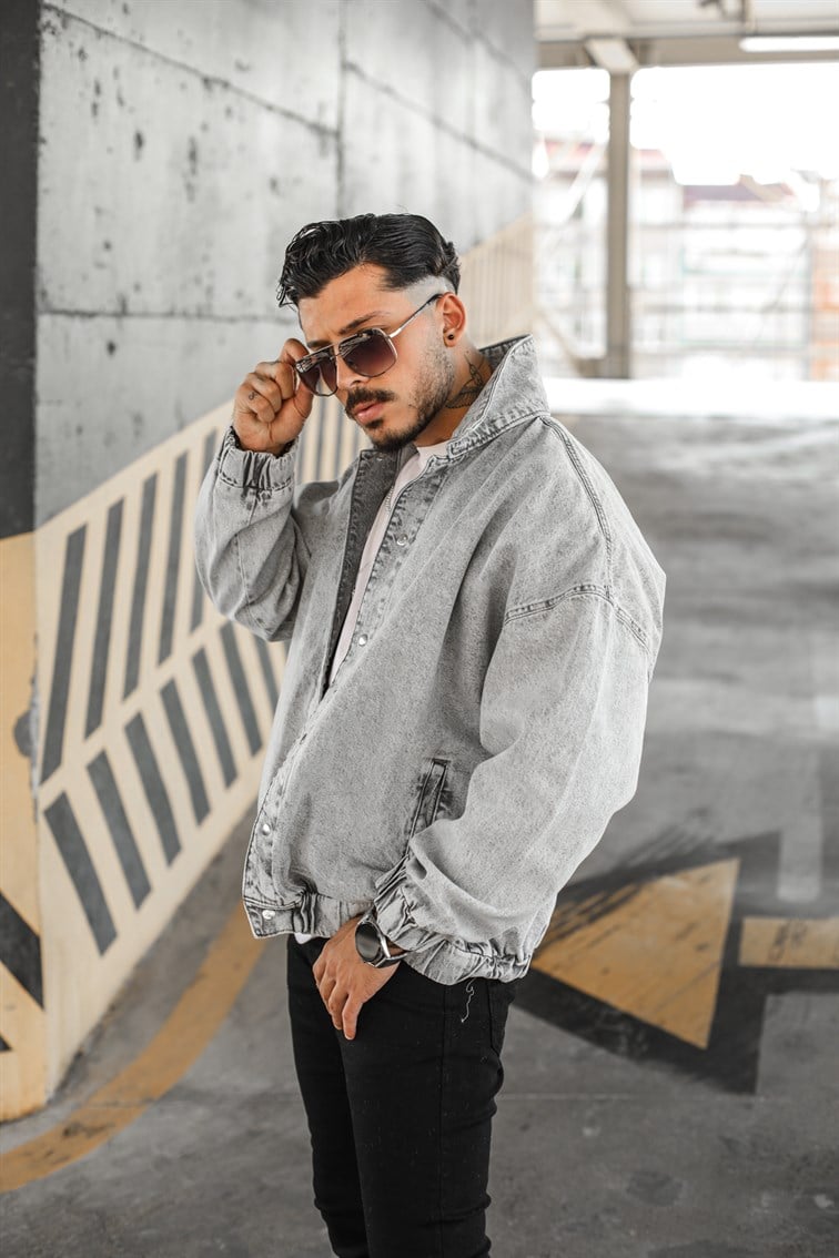 Yıkamalı Oversize Kot Ceket