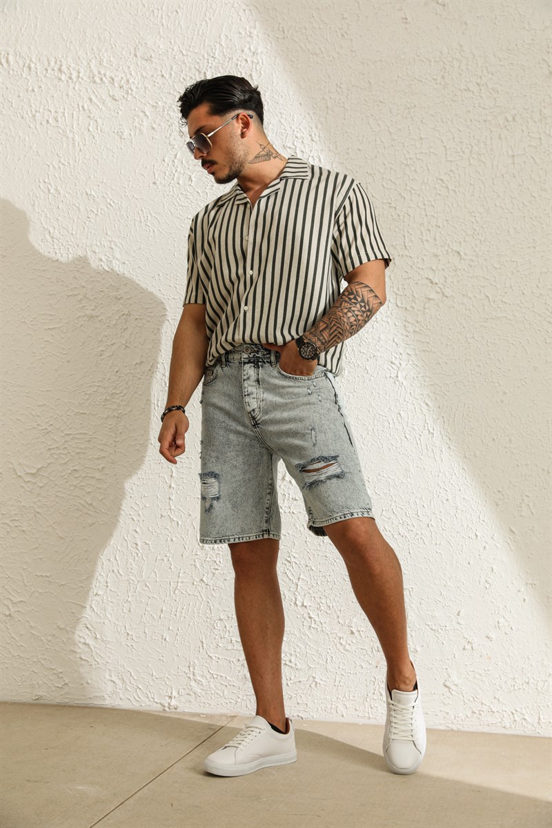 Yıkamalı Yırtık Kot Şort