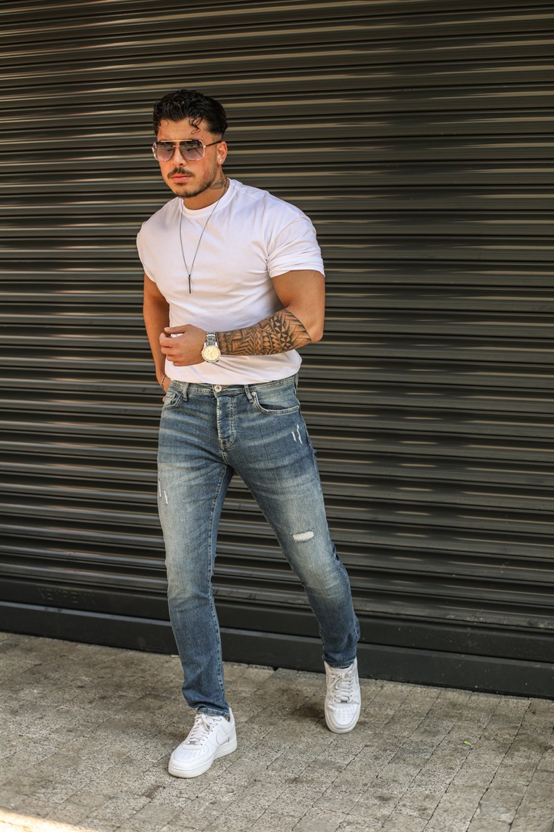 Yırtık Slim Fit Jean