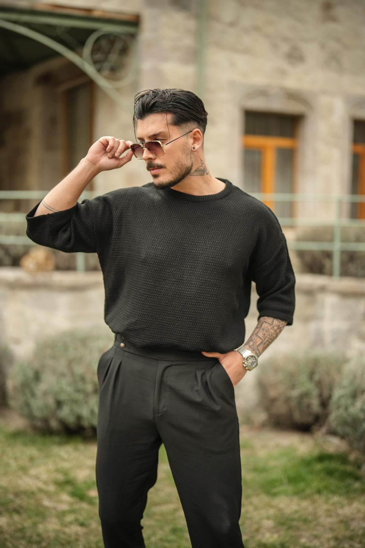 Yumuşak Pamuklu Oversize T-Shirt Siyah