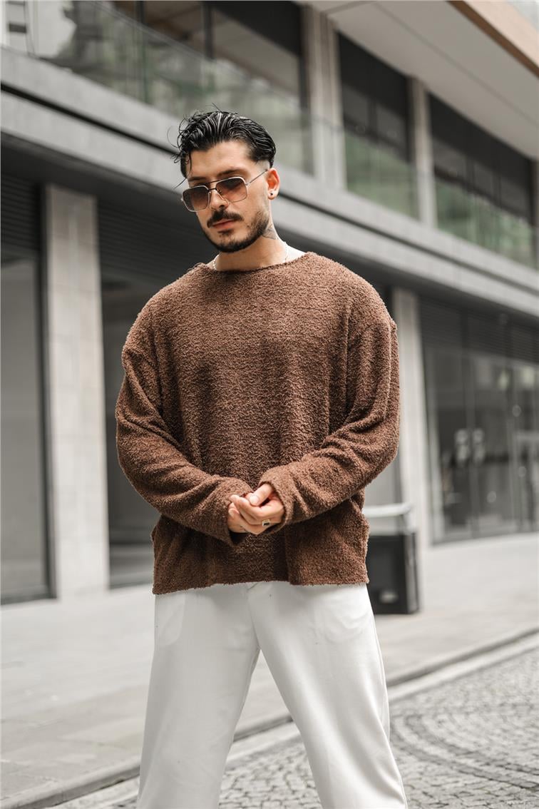 Yün Oversize Kazak Kahve