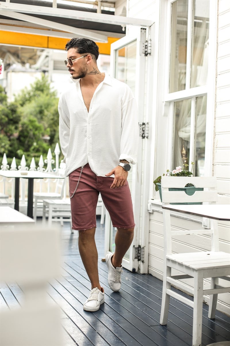 Zincir Detaylı Basic jean Şort