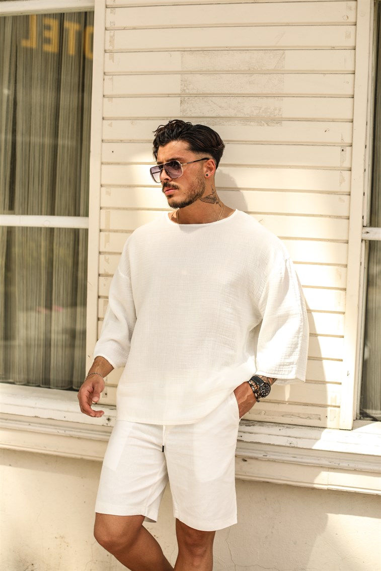 Müslin Fakir Kol Oversize T- shirt