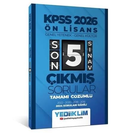 2026 KPSS Ön Lisans Genel Yetenek Genel Kültür Tamamı Çözümlü Son 5 Sınav Çıkmış SorularDiğer Kırtasiye Ürünleri