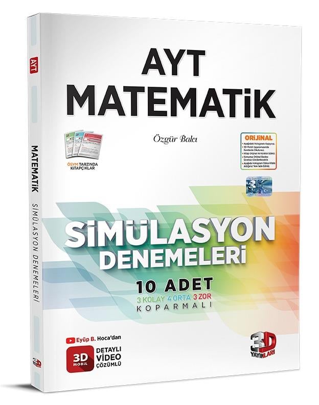 3D Yayınları Ayt Sım. Matematik Denemeleri3D Yayınları Ayt Sım. Matematik Denemeleri - Kirtasiyem.netAYT