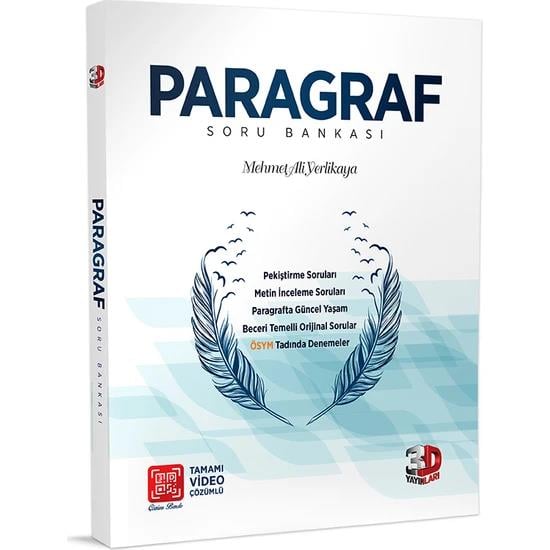 3D Yayınları Paragraf Soru Bankası3D Yayınları Paragraf Soru Bankası - Kirtasiyem.netAYT