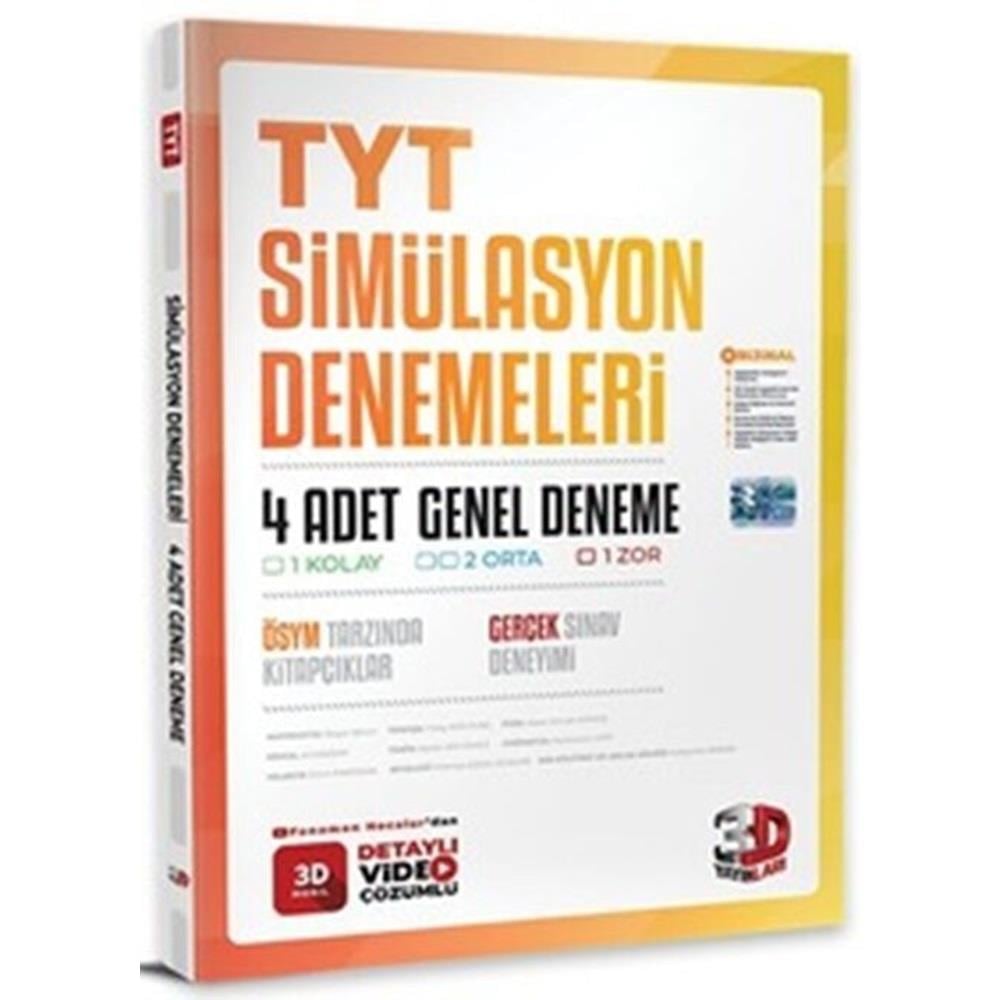 3D Yayınları Tyt 4'Lu Sım. Deneme3D Yayınları Tyt 4'Lu Sım. Deneme - Kirtasiyem.netTYT