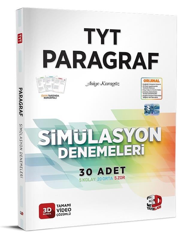 3D Yayınları Tyt Sım. Paragraf Denemeleri3D Yayınları Tyt Sım. Paragraf Denemeleri - Kirtasiyem.netTYT