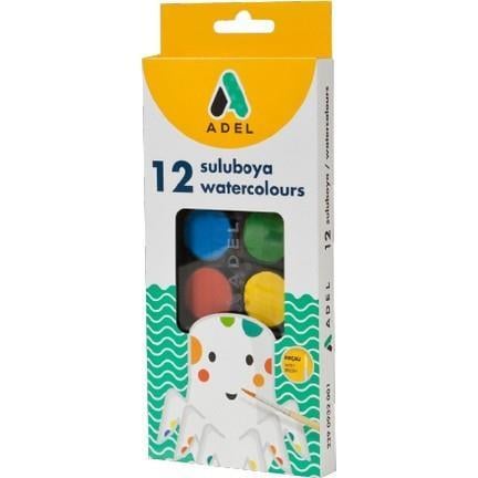 Adel Sulu Boya 24 mm 12 Renk 933Adel Sulu Boya 24 mm 12 Renk 933 - Kırtasiyem.netSulu Boyalar