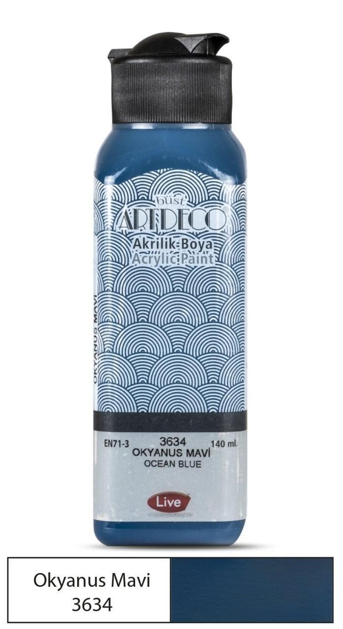 Artdeco Akrilik Boya 140Ml Okyanus Mavi 3634Artdeco Akrilik Boya 140Ml Okyanus Mavi 3634 - Kırtasiyem.netAkrilik Boyalar	