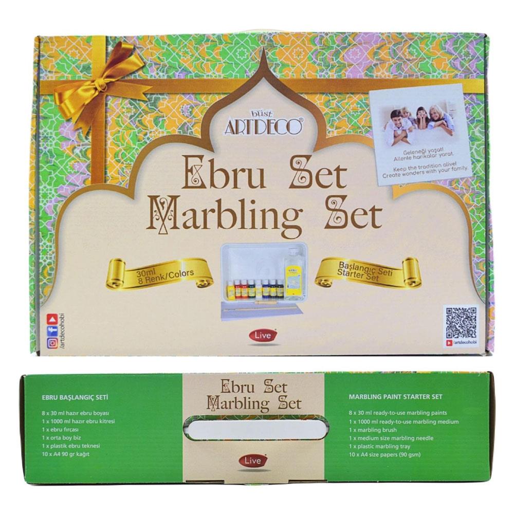 Artdeco Ebru Başlangıç Seti (A4 tekneli) 8x30mlArtdeco Ebru Başlangıç Seti (A4 tekneli) 8x30ml - Kirtasiyem.netEbru Boyaları ve Ürünleri