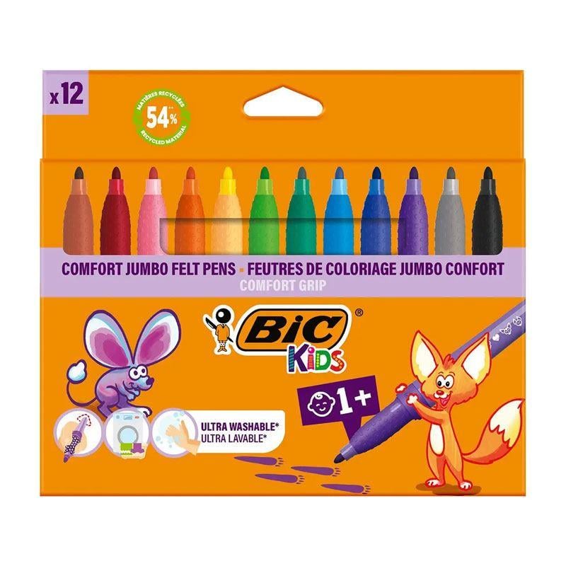 Bic Comfort Jumbo Keçeli Boya Kalemi 12 RenkDövme Kalemleri