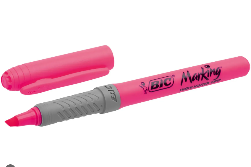 Bic Fosforlu Kalem Brite Liner Grip Pembe (1 Adet)