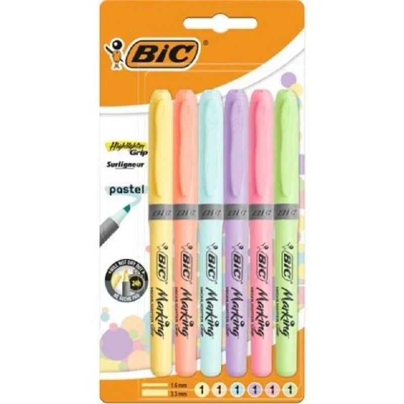 Bic Fosforlu Kalem Hıghlıghter Grıp Pastel 6 lı Blister Bic Fosforlu Kalem Hıghlıghter Grıp Pastel 6 lı Blister  - Kirtasiyem.netFosforlu Kalemler