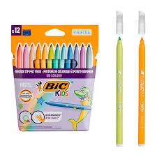 Bic Kıd Couleur Keçeli Boya Kalemi Pastel 12 RenkDövme Kalemleri