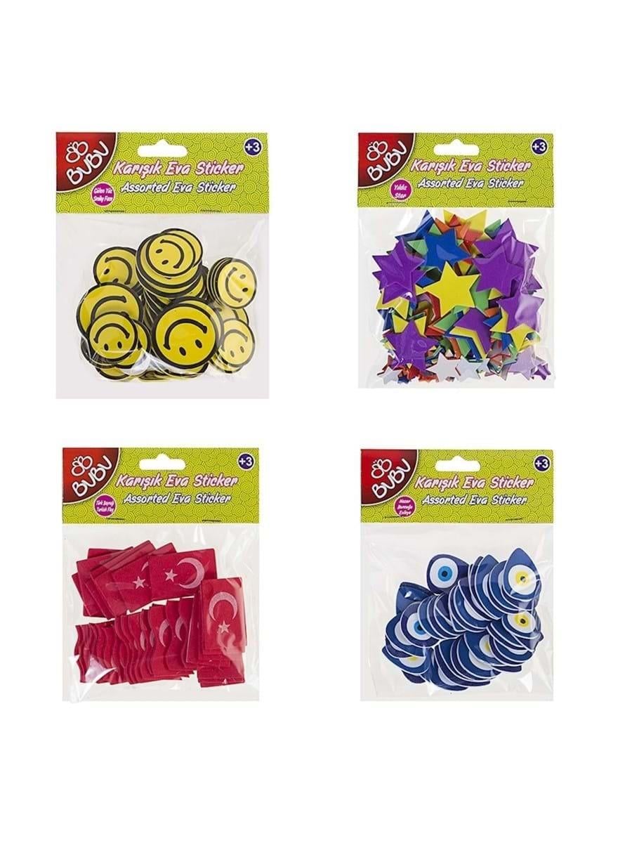 Bu-Bu Eva Sticker Karışık 24 lü (St0013/....St0016)Bu-Bu Eva Sticker Karışık *24 (St0013/....St0016) - Kirtasiyem NetStickerlar