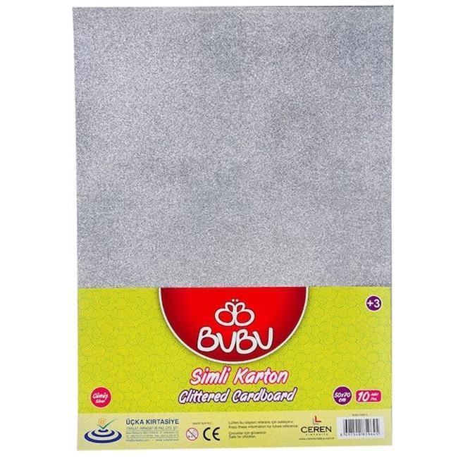 Bu-Bu Fon Kartonu Simli 50x70 Gümüş Bubu-Fk0015 (1 ADET)Bu-Bu Fon Kartonu Simli 50X70 Gümüş Bubu-Fk0015 *10  - Kirtasiyem.netSimli Fon Kartonu