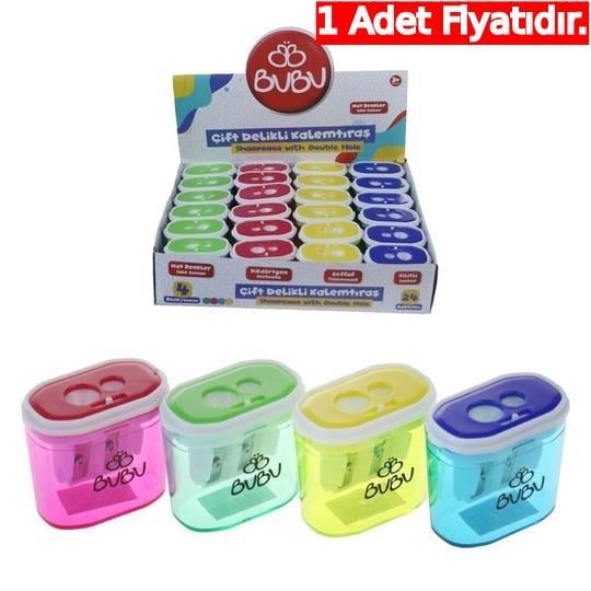 Bu-Bu Şeffaf Dikdörtgen Kalemtraş Çift Delikli Kilitli Standart Renkler (4 Renk) (1 ADET)Bu-Bu Şeffaf Dikdörtgen Kalemtraş Çift Delikli Kilitli Standart Renkler (4 Renk) - Kirtasiyem.netKalemtraşlar