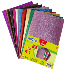Bu-Bu Simli Yapışkanlı Eva 20X30Cm.10 Renk Bubu-Ev0038