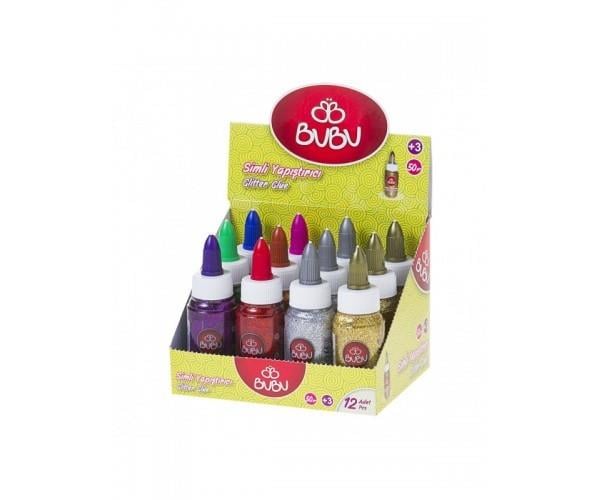 Bu-Bu Simli Yapıştırıcı 50Gr 6 Renk _12Bu-Bu Simli Yapıştırıcı 50Gr 6 Renk *24 Dispiralli - Kirtasiyem.netSimli Yapıştırıcılar
