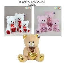 Can Toys Peluş 55 Cm Parlak Kalpli Ayı 15Peluş Oyuncaklar