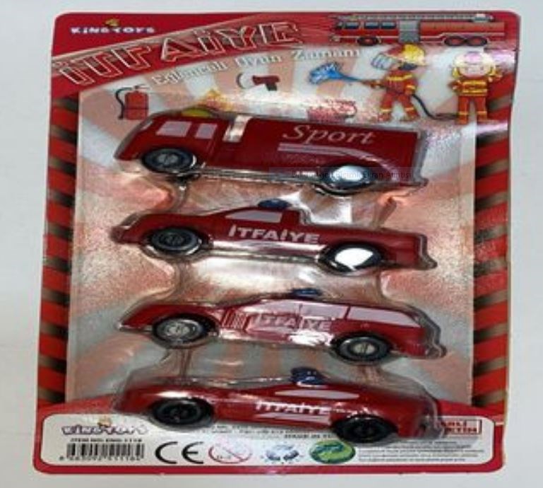 Cantoys Kart. 4 Lü İtfaiye Araç Seti (Eğlenceli Oyun Zamanı) 120Akıl Oyunları
