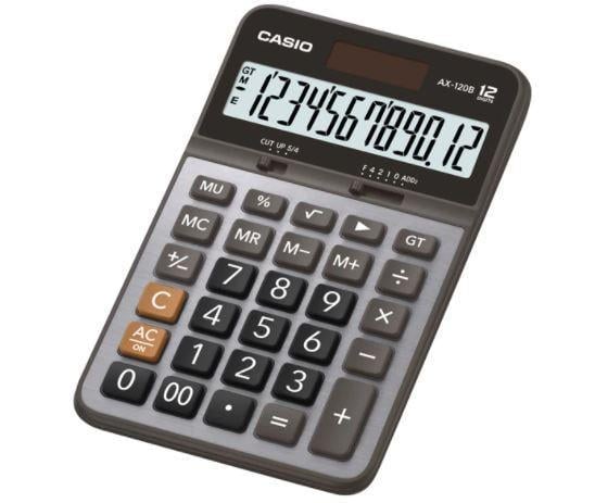 Casio Ax-120 B 12 Hane Hesap Makinesi Metal Yüzey 
