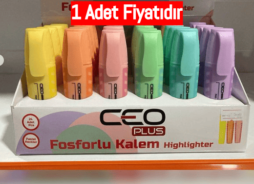 Ceo Fosforlu Kalem Mini Pastel Renkler (1 Adet)_36
