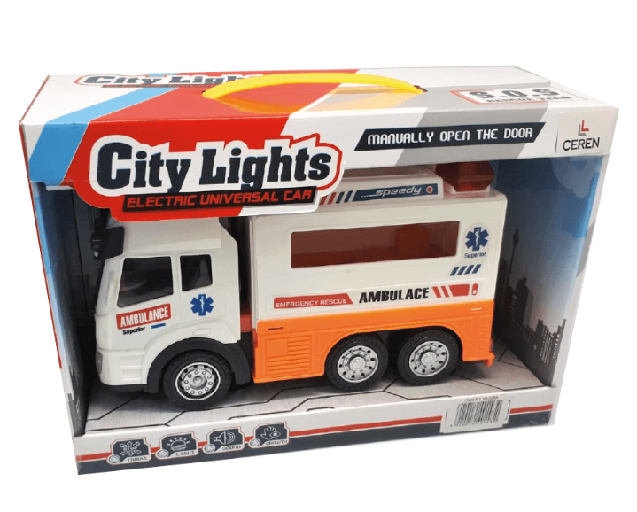 Ceren Işıklı Sesli Ve Pilli Dönen Ambulans Kamyon Ctoy-89-303ACeren Işıklı Sesli Ve Pilli Dönen Ambulans Kamyon Ctoy-89-303A - Kirtasiyem.netAkıl Oyunları