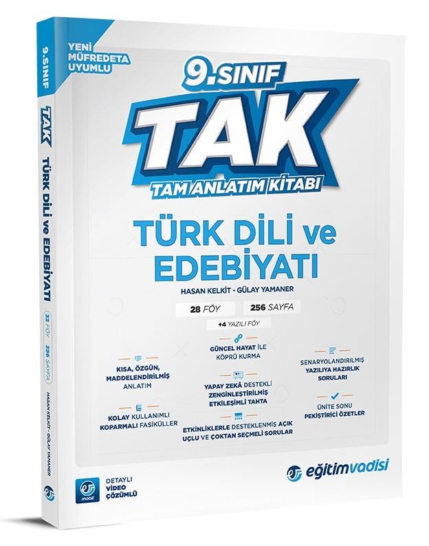 Eğitim Vadisi Taktik 9. Sınıf Tam Anlatım Kitabı Türk Dili Ve Edeb.(24-25)AYT