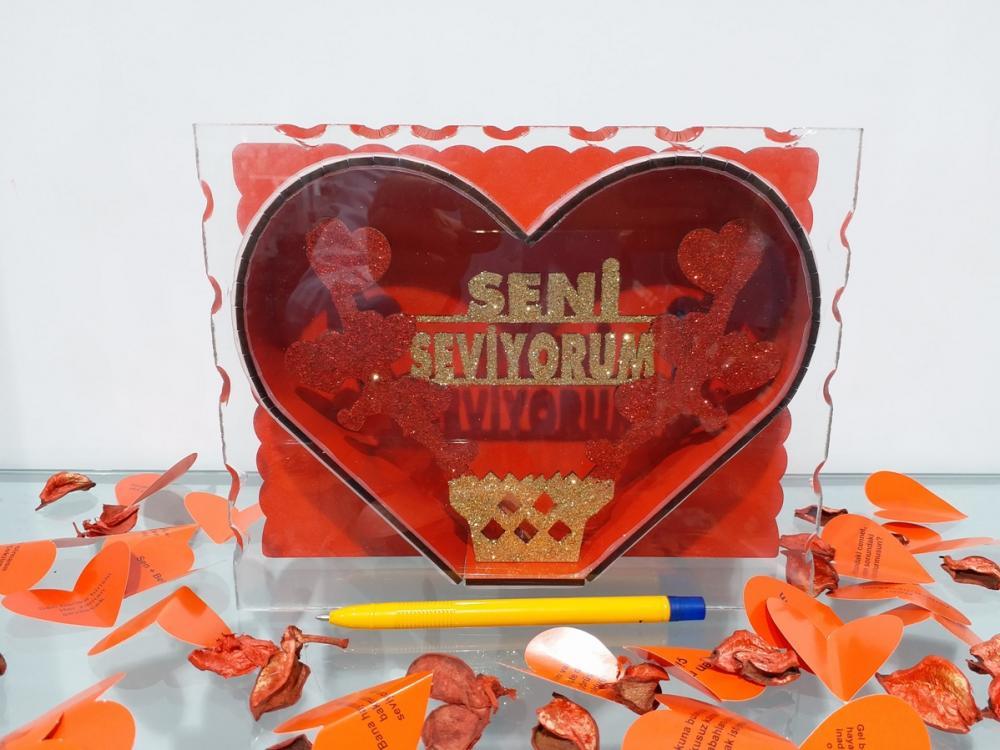 Espa Seni Seviyorum Cam Kalpli Model KırmızıHediyelik Eşyalar