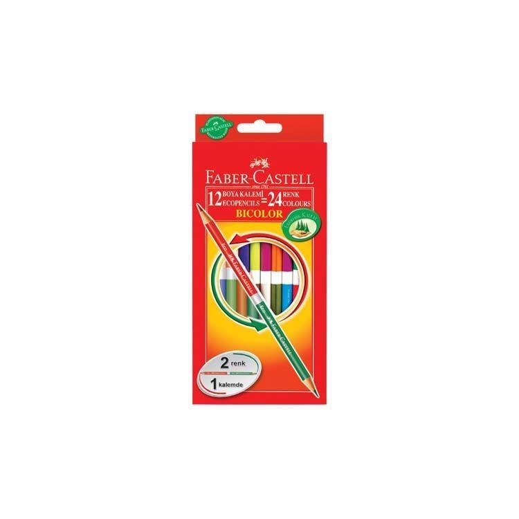 Faber Castell Bicolor Kuru Boya 12 Boya Kalemi 24 Renk 1/1 5171120612Faber Castell Bicolor Kuru Boya 12 Boya Kalemi 24 Renk 1/1 5171120612 - Kırtasiyem.netKuru Boyalar