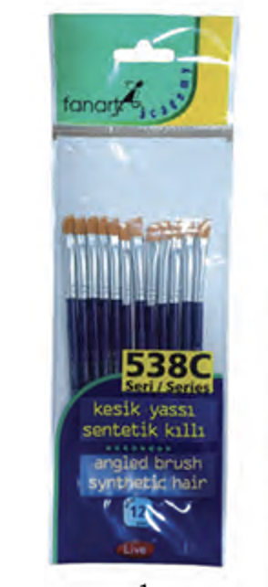 Fanart Academy Seri 538C Sentetik Kıl Kesik Yassı Fırça Seti (72 Adet) No:1/8-1/4-3/8-1/2Fanart Academy Seri 538C Sentetik Kıl Kesik Yassı Fırça Seti (72 adet) No:1/8-1/4-3/8-1/2 - En Kaliteli Yassı Fırça Ürünleri | Kırtasiyem.netYassı Fırça